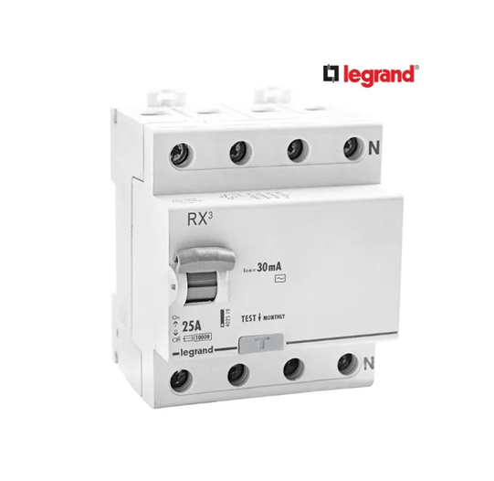 LEGRAND 25A - 30MA - FOUR POLE - RX3 RCCB