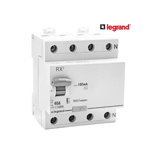LEGRAND 40A - 100MA - FOUR POLE - RX3 RCCB