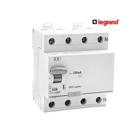 LEGRAND 63A - 100MA - FOUR POLE - RX3 RCCB