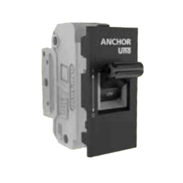 ANCHOR ROMA SINGLE POLE MODULAR MCB - 6A, MATT BLACK